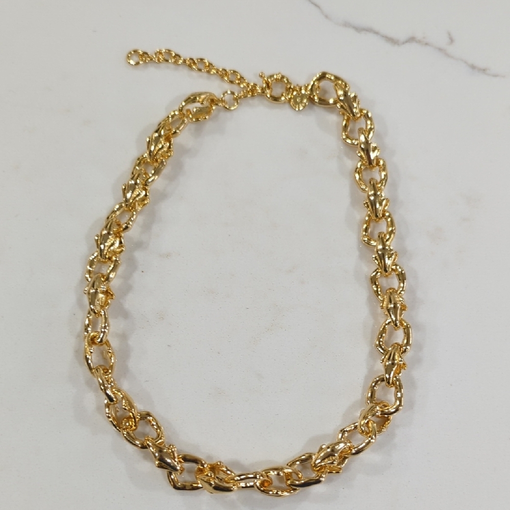 Talbots Textured Gold Chain Statement Necklace - Picture 8 of 8